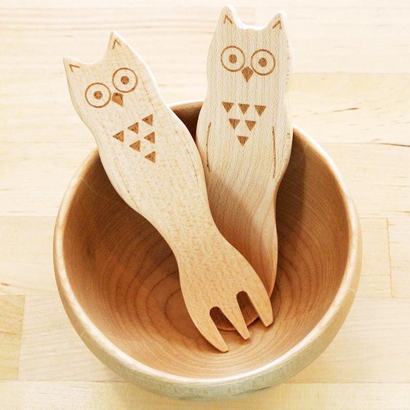 販売終了■おやつスプーン フクロウ（メープル） 木製 ふくろう 割れない 子供 アイススプーン デザートスプーン 送料200円 1万円以上送料無料 |  | 08