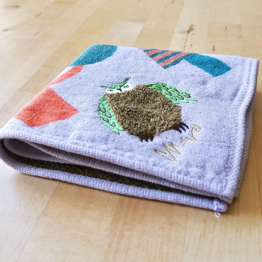 ハンカチ フクロウ moritaMiW ミミズク ガーゼ パイル モコモコドウブツハンカチ ふくろう 送料200円 1万円以上送料無料 |  | 05