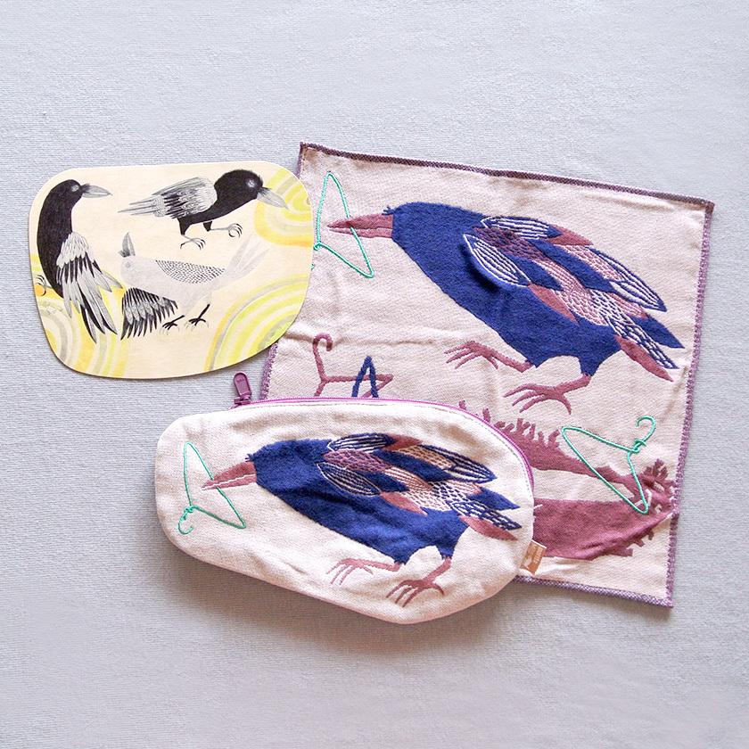 ガーゼポーチ カラス morita MiW ペンケース 筆箱 送料200円 1万円以上送料無料 |  | 12