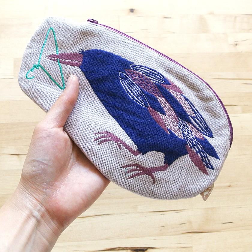 ガーゼポーチ カラス morita MiW ペンケース 筆箱 送料200円 1万円以上送料無料 |  | 03