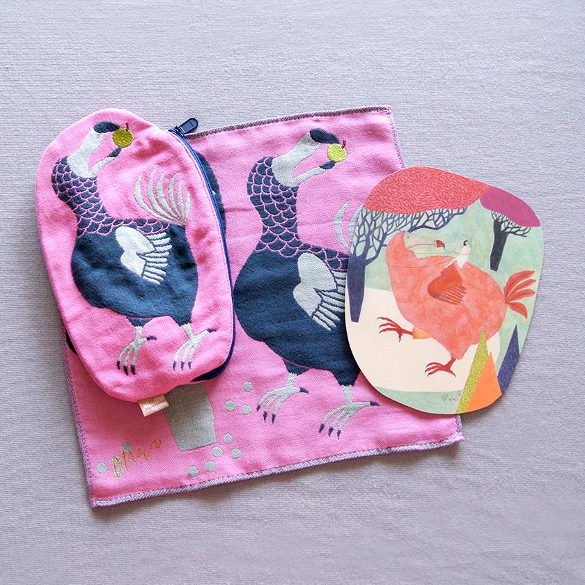 ガーゼハンカチ ドードー moritaMiW 3重ガーゼ dodo 絶滅種 送料200円 1万円以上送料無料 |  | 13