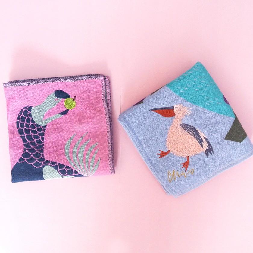 ハンカチ 湖畔ペリカン moritaMiW ガーゼパイルハンカチ モコモコドウブツハンカチ 綿100% 刺繍 送料200円 1万円以上送料無料 |  | 14
