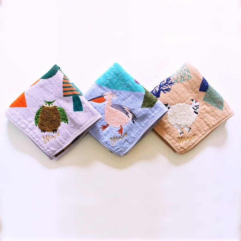 ハンカチ 湖畔ペリカン moritaMiW ガーゼパイルハンカチ モコモコドウブツハンカチ 綿100% 刺繍 送料200円 1万円以上送料無料 |  | 16