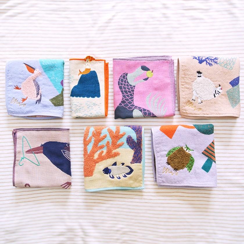 ハンカチ 湖畔ペリカン moritaMiW ガーゼパイルハンカチ モコモコドウブツハンカチ 綿100% 刺繍 送料200円 1万円以上送料無料 |  | 17