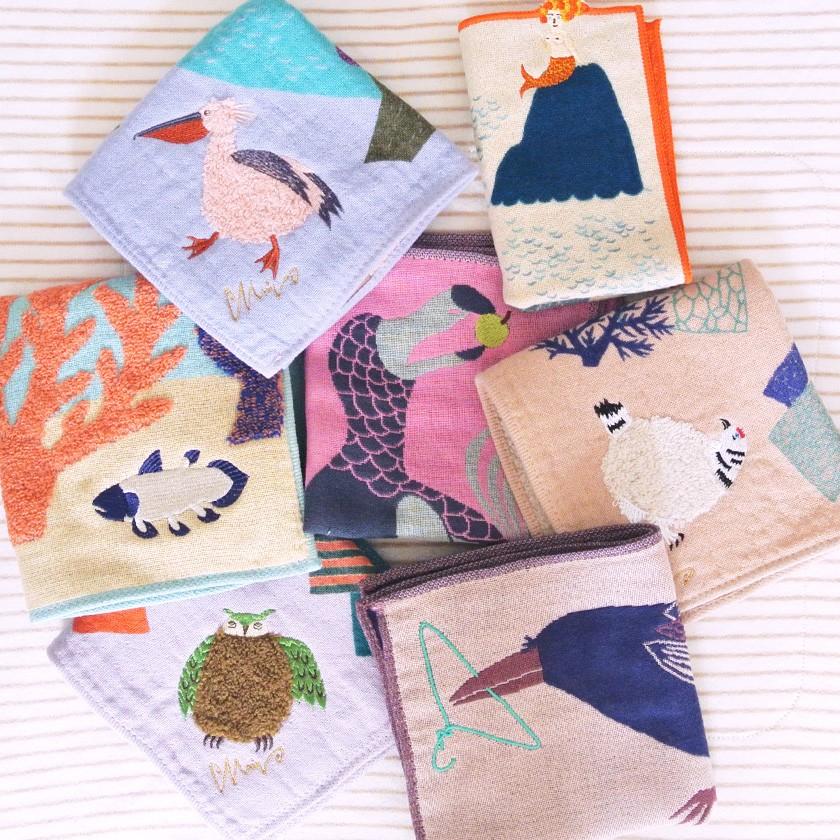 ハンカチ 湖畔ペリカン moritaMiW ガーゼパイルハンカチ モコモコドウブツハンカチ 綿100% 刺繍 送料200円 1万円以上送料無料 |  | 18