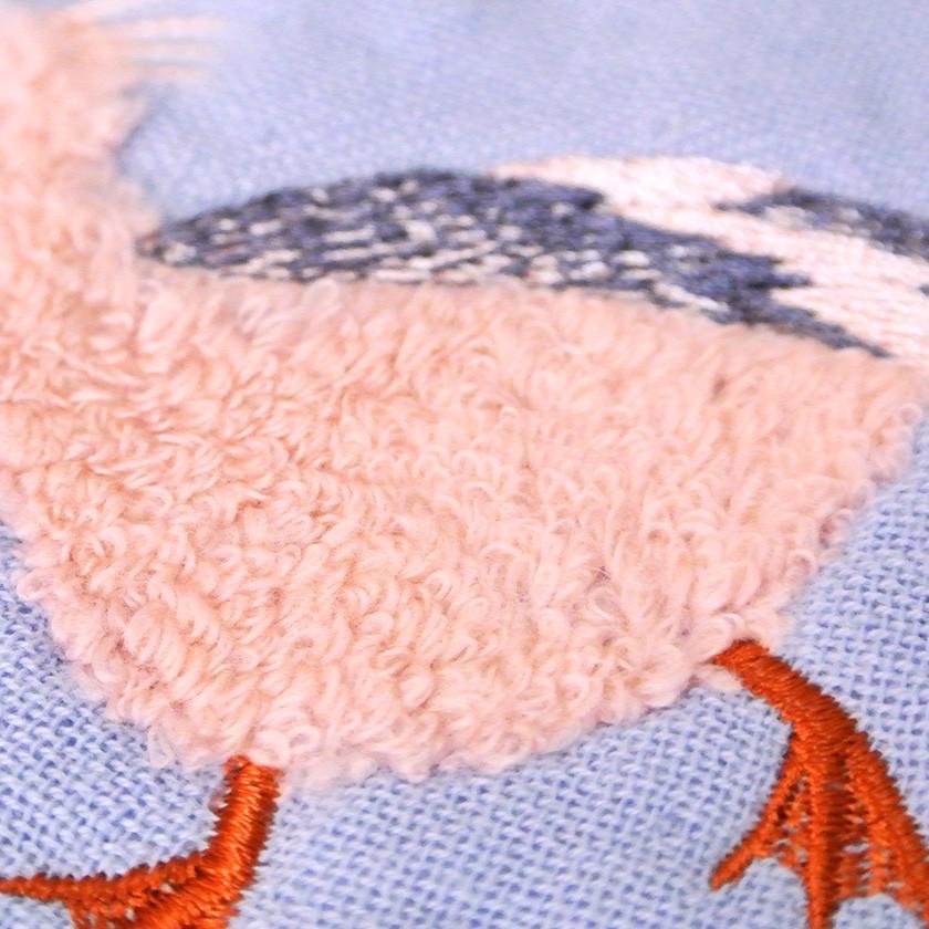ハンカチ 湖畔ペリカン moritaMiW ガーゼパイルハンカチ モコモコドウブツハンカチ 綿100% 刺繍 送料200円 1万円以上送料無料 |  | 03