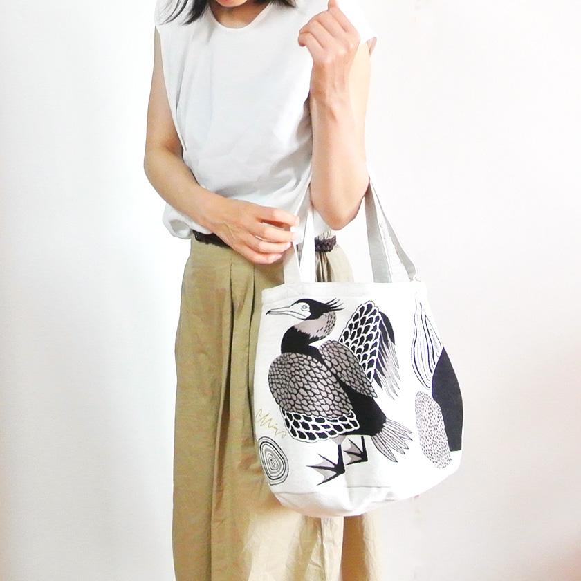再入荷 トートバッグ 川ほとりのニンマリのウたち moritaMiW 綿100% 川