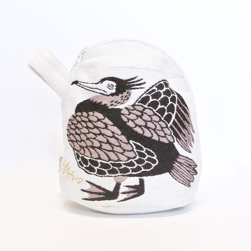 マチつきポーチ 川ほとりのニンマリのウたち moritaMiW 綿100% 川鵜 送料200円 1万円以上送料無料 |  | 18