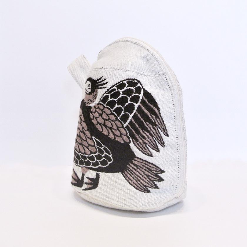 マチつきポーチ 川ほとりのニンマリのウたち moritaMiW 綿100% 川鵜 送料200円 1万円以上送料無料 |  | 06