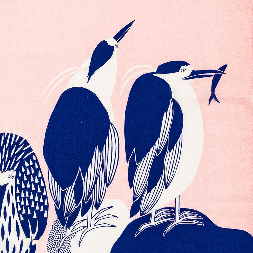 風呂敷 夜の川のゴイサギたち moritaMiW 鷺 ふろしき 送料200円 1万円以上送料無料 |  | 07