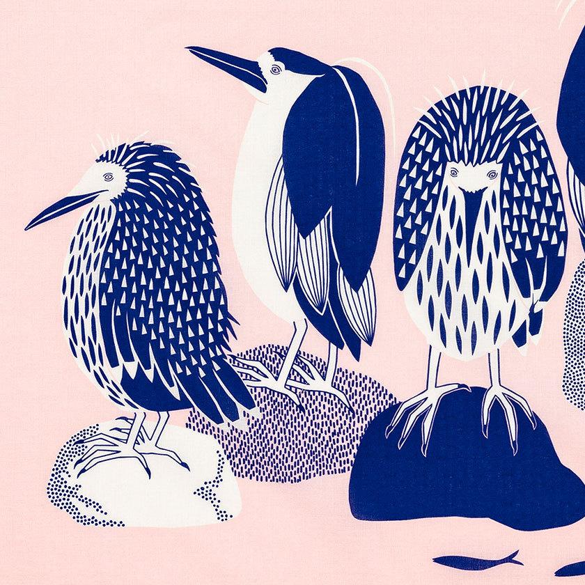 風呂敷 夜の川のゴイサギたち moritaMiW 鷺 ふろしき 送料200円 1万円以上送料無料 |  | 08