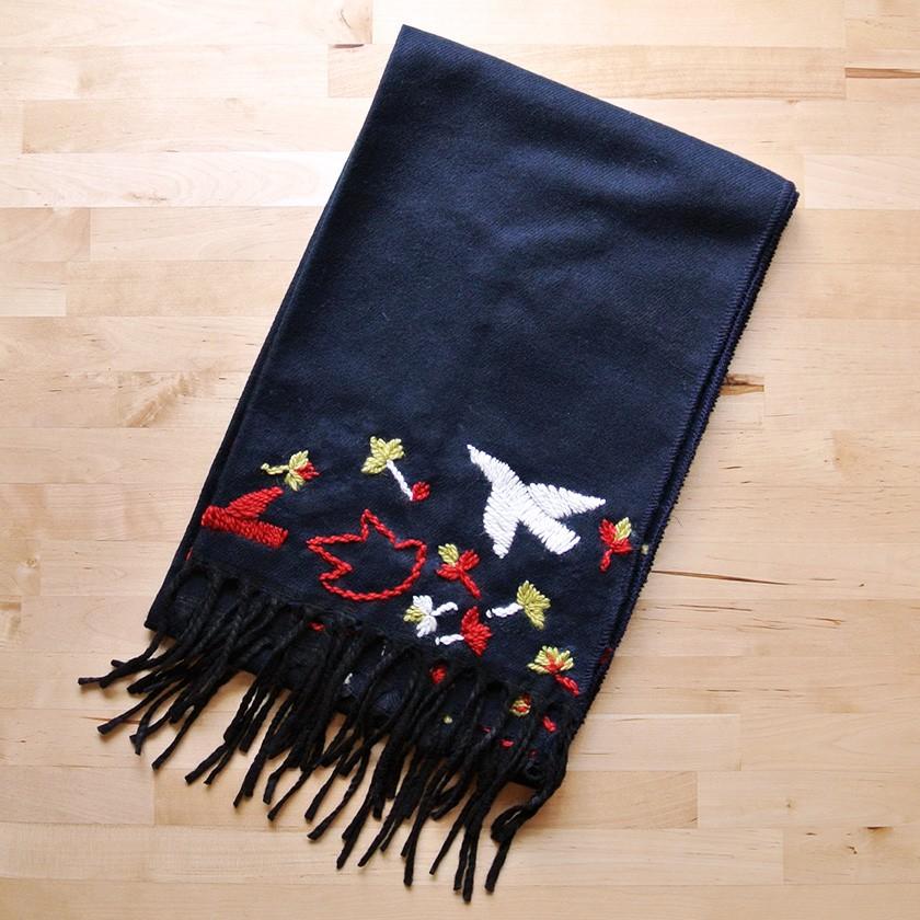 販売終了■ストール 鳥 プータルハ 2way 大判 ショール マフラー ひざ掛け グレー ブルー 送料200円 1万円以上送料無料 |  | 04