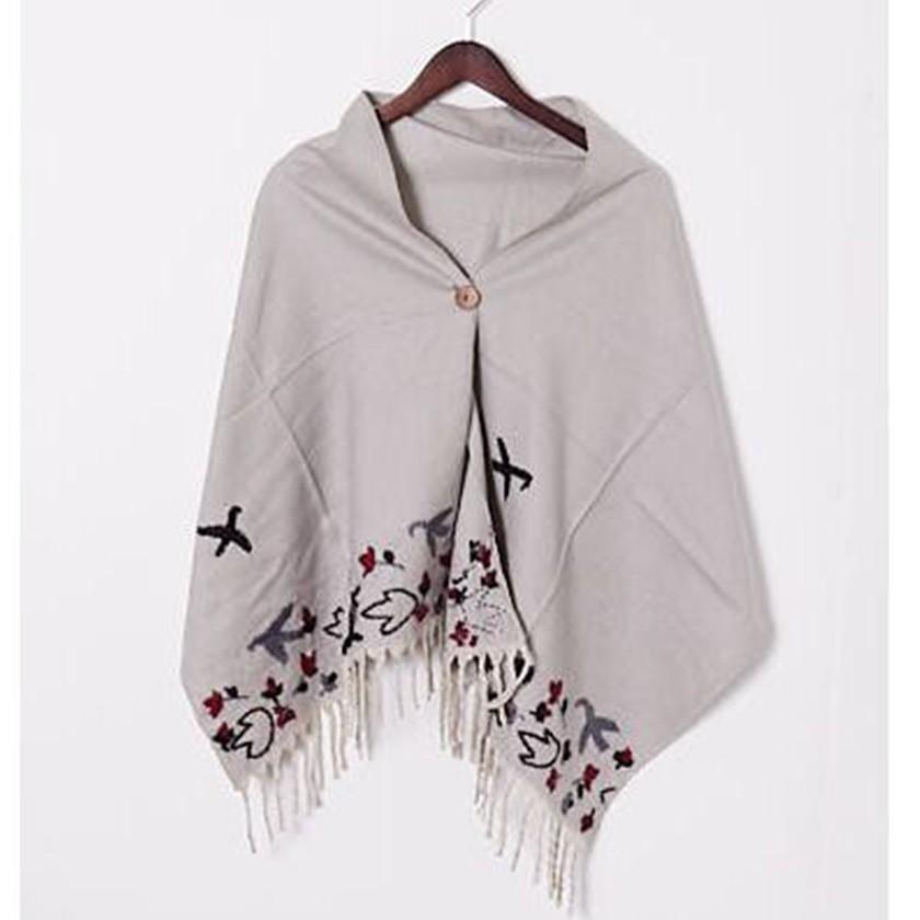 販売終了■ストール 鳥 プータルハ 2way 大判 ショール マフラー ひざ掛け グレー ブルー 送料200円 1万円以上送料無料 |  | 05