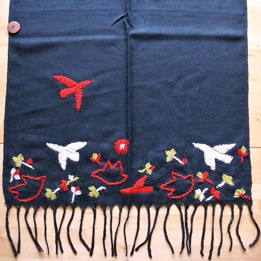 販売終了■ストール 鳥 プータルハ 2way 大判 ショール マフラー ひざ掛け グレー ブルー 送料200円 1万円以上送料無料 |  | 09