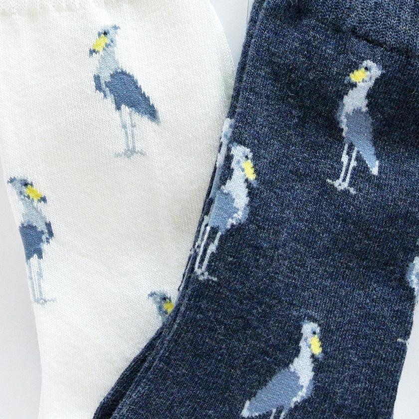 再入荷 靴下 ハシビロコウ インディゴmix 23-25cm Mサイズ レディース