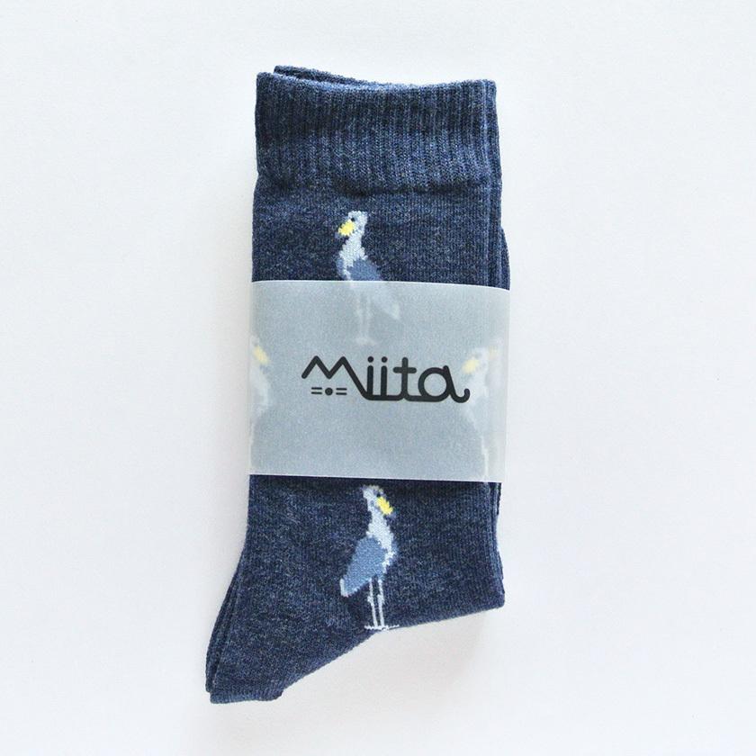 miita♡ 再入荷 靴下 ハシビロコウ インディゴmix 23-25cm Mサイズ レディース