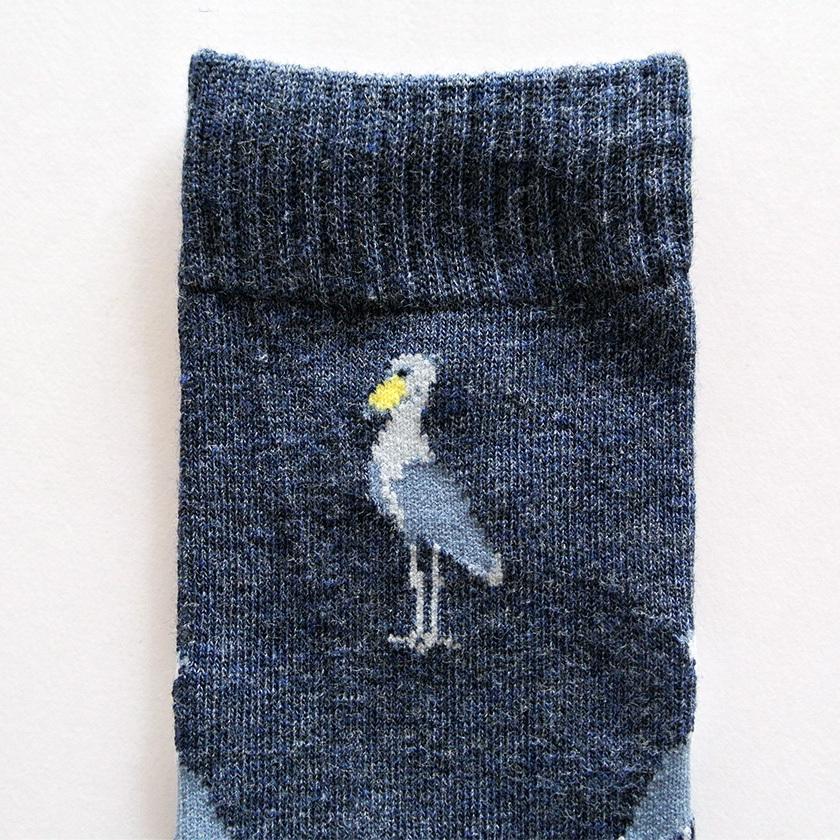 再入荷 靴下 ハシビロコウ インディゴmix 23-25cm Mサイズ レディース