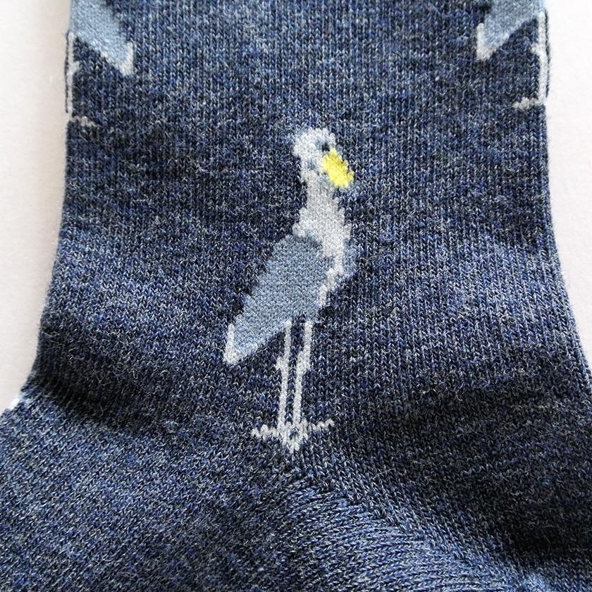 再入荷 靴下 ハシビロコウ インディゴmix 23-25cm Mサイズ レディース