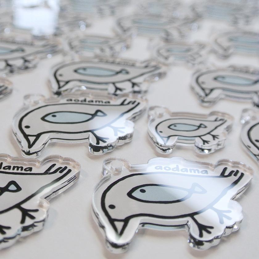 グレー アクリルキーホルダー アクリルキーホルダー ねこぜちゃん ボールチェーン あおだま雑貨