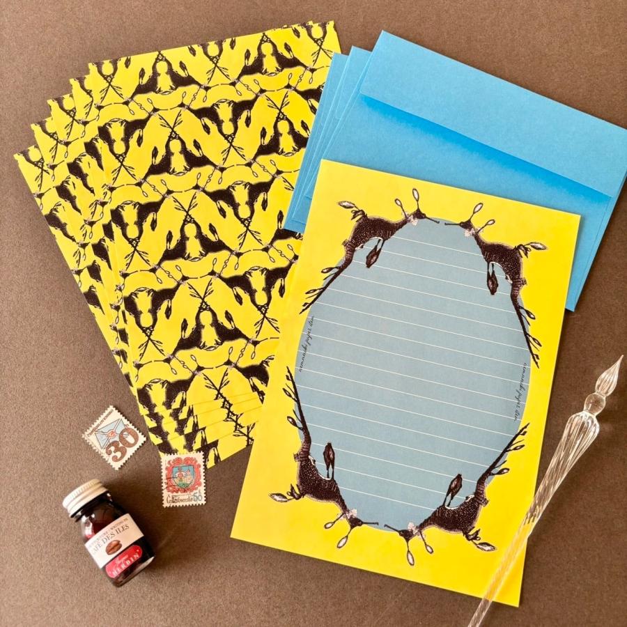 販売終了□レターセット シードラゴン 便箋＆封筒 A5 nemunoki paper