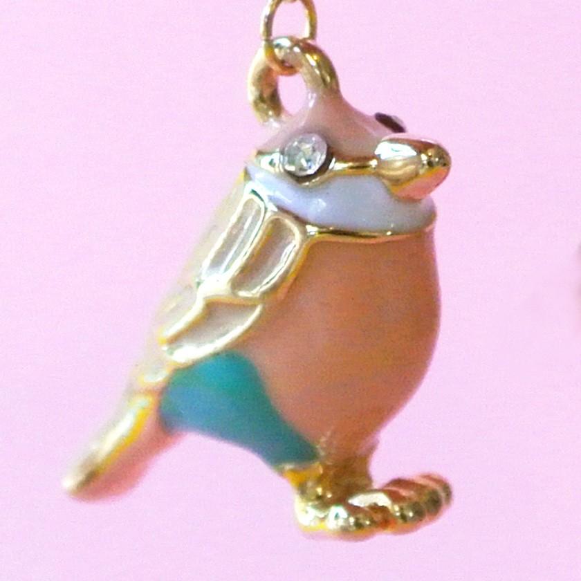 販売終了■ロングピアス ピンクの小鳥 揺れる パールキャッチ シルバー925 送料200円 1万円以上送料無料 |  | 03