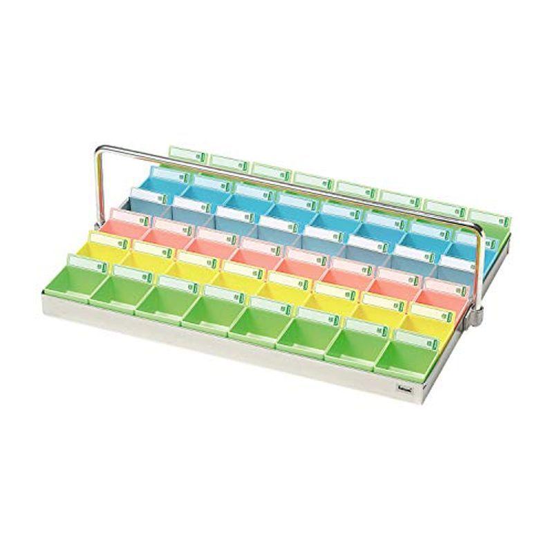 エスティーメディカル 投薬トレー(48人用)ハンガー付 ST-48YH(ステン/イエロー)(16162円)