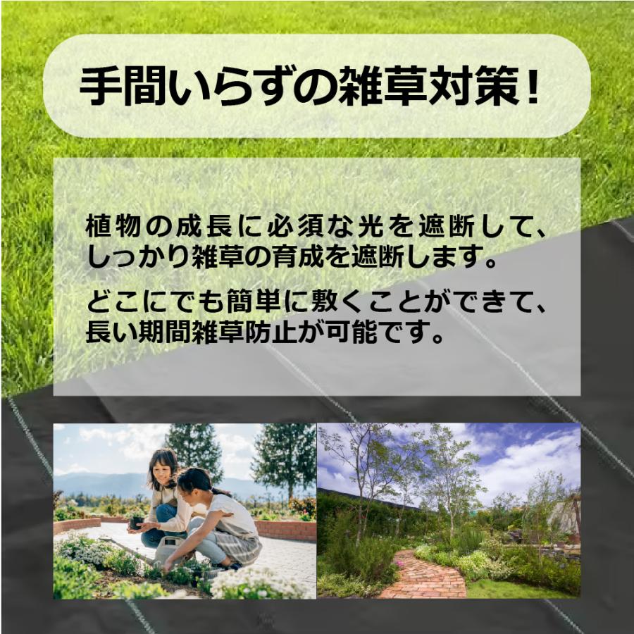 1x10m 除草マット 1×10m 2枚セット　ピン 20本付 芝生 雑草 土壌改善 防草シート ロール ガーデニング 庭 田んぼ 畑 雑草抑制 除草 人工芝 UV セット 送料無料 |  | 02