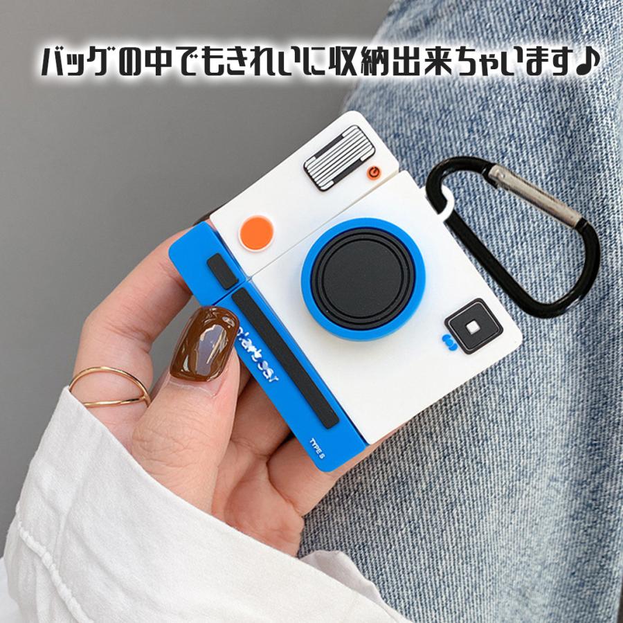 エアポッズ ケース カメラ AirPods Pro 第一世代 第二世代 カメラ型  耐衝撃 カラビナ付き おしゃれ 可愛い シリコンケース 送料無料 |  | 02