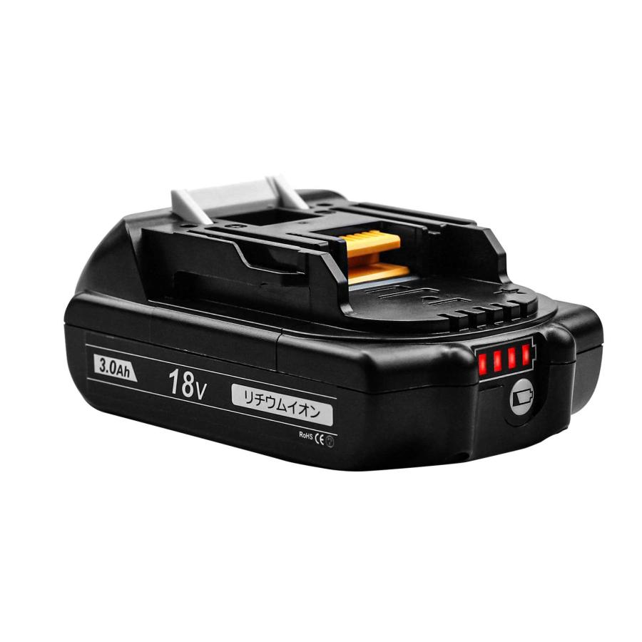 マキタ   互換バッテリー BL1830B 電池 3Ah 3アンペア 小型薄型電池 18V 残容量表示 3個 Heimerdinger 送料無料 |  | 09