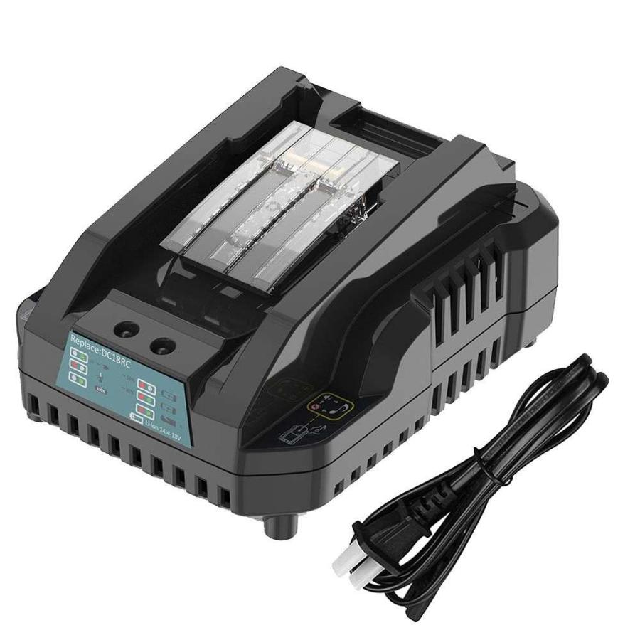 マキタ    互換バッテリー Hikokiアダプター付 急速充電器 BL1830Bx1 DC18RC 電池 3Ah 3アンペア 18V 残容量表示 チャージャー Heimerdinger 送料無料 |  | 08