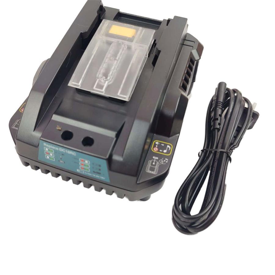 マキタ   互換バッテリー 充電器 BL1860Bx2 DC18RC 電池 6Ah 6アンペア 18V 残容量表示 チャージャー Heimerdinger 送料無料 |  | 01