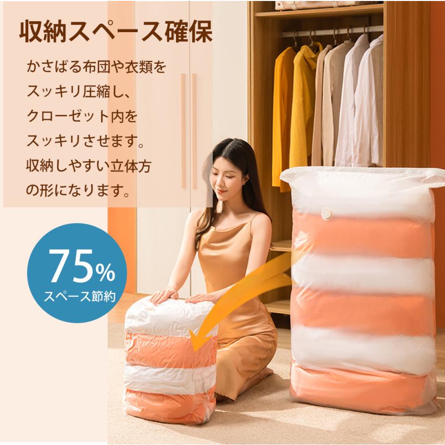 押すだけ 掃除機不要 圧縮袋 セット ふとん 布団圧縮袋 56x80x30cm 3枚 布団 圧縮袋 圧縮袋 掛け布団 布団圧縮袋 マチ付 バルブ付 シングル 送料無料 |  | 02