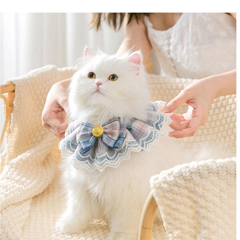 猫 の 前掛け リボン 首輪 ひめねこ 3色 かわいい 大きいリボン レース 送料無料 |  | 10