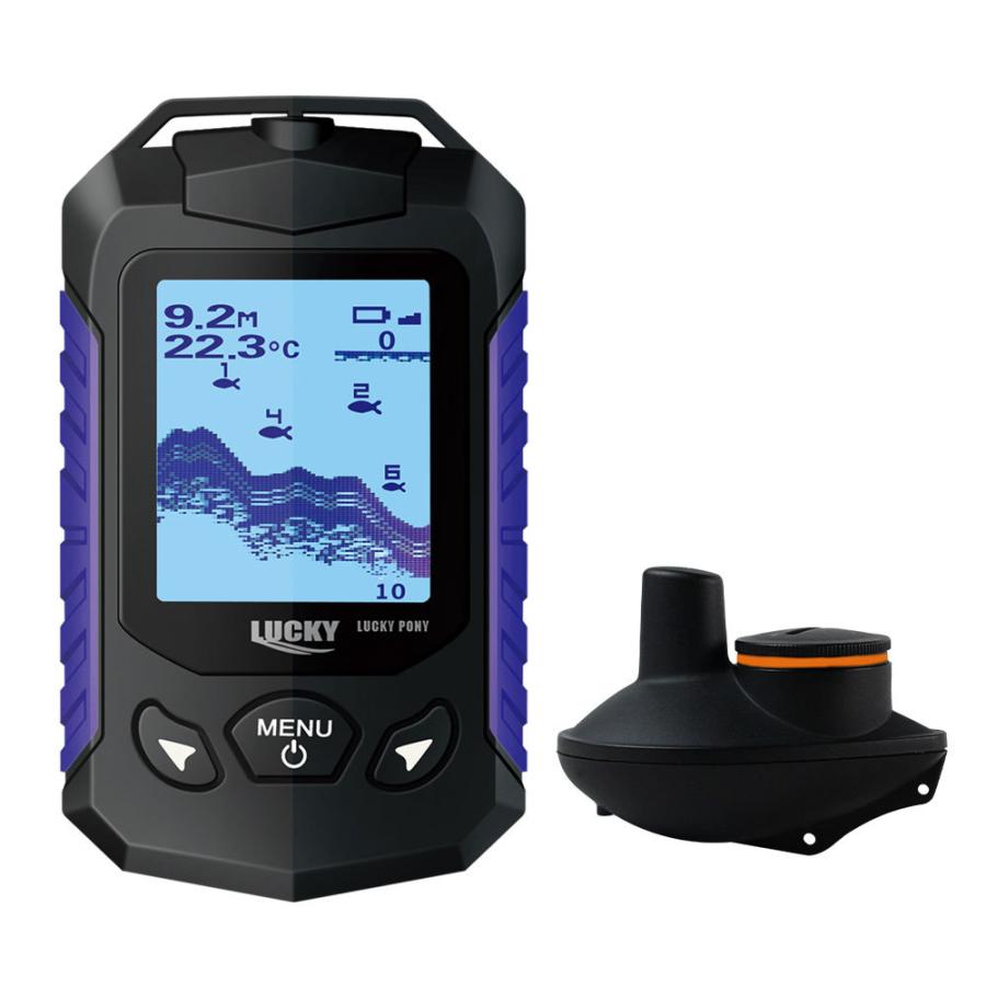 魚群探知機 ポータブル 魚探 日本語モデル ポニー 2.8インチ液晶 125KHz ワイヤレス浮き振動子 ラッキー 丘釣り バス釣り 正規品 | 