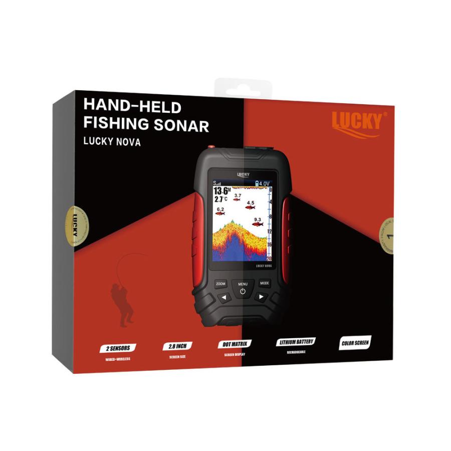 魚群探知機 ポータブル 魚探 日本語モデル ノヴァ ダブル振動子 2.8インチ液晶 200&125KHz ワイヤレス浮き振動子 ラッキー 正規品 |  | 04