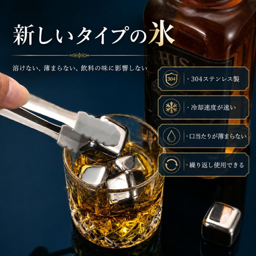 アイスキューブ ステンレス 氷 溶けない氷 ステンレス氷 ビール ワイン ウィスキー 父親 母親 誕生日 誕生日プレゼント プレゼント 結婚 記念日 お祝い 退職 還 |  | 03