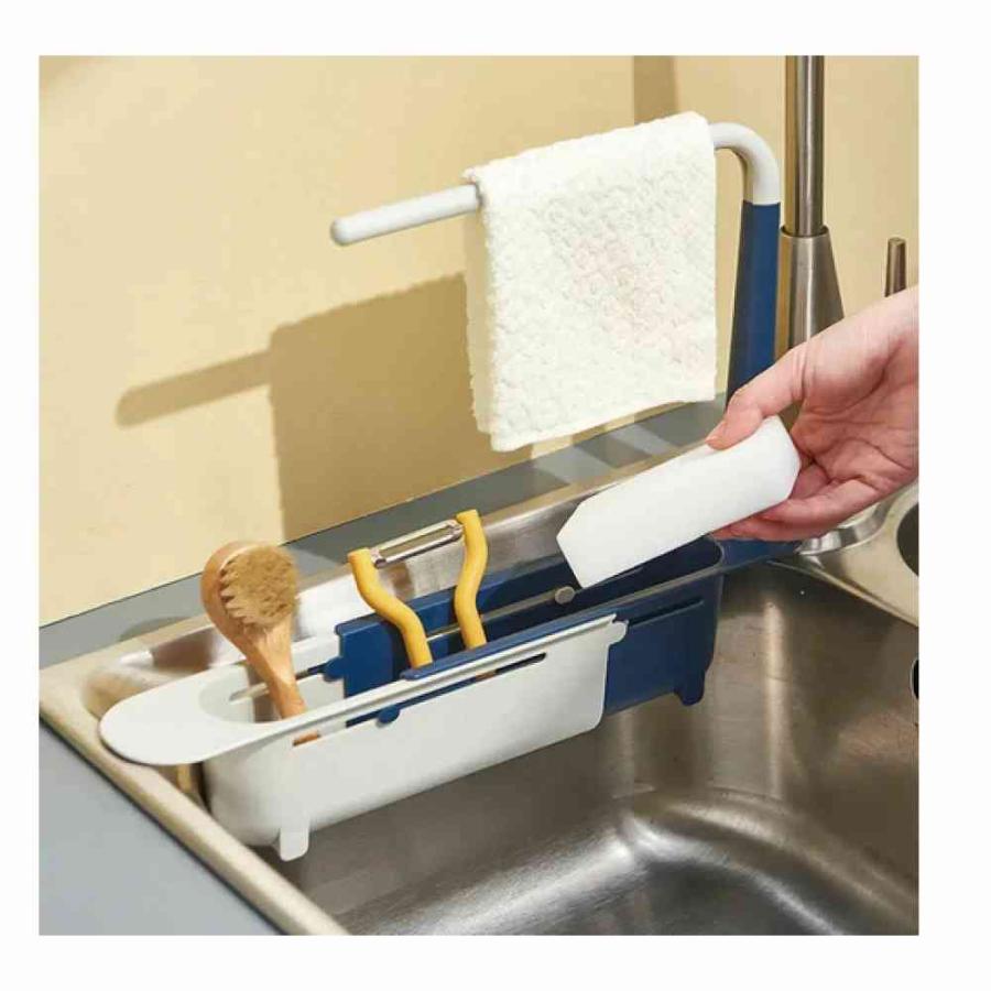 多機能 キッチン ラック グリーン 物置 バスケット タオルハンガー付き シンク 伸縮可能 整頓 ユーティリティ 便利 省スペース 送料無料 |  | 02