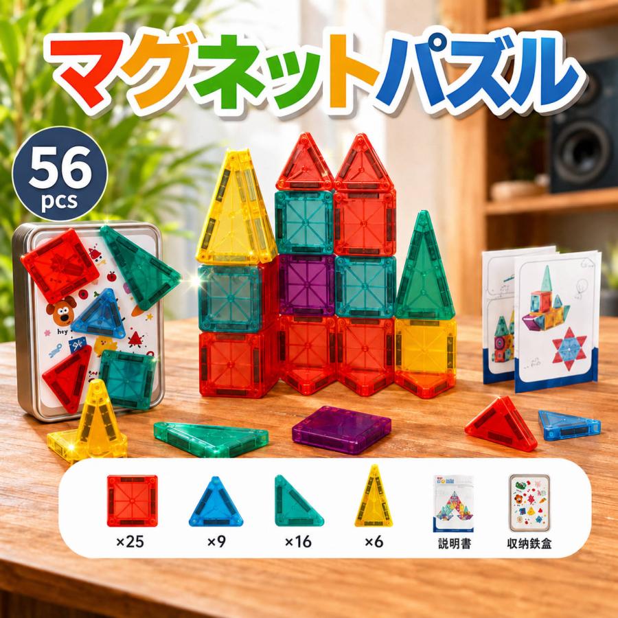 マグネットパズル ミニ マグネットブロック 知育玩具 磁石おもちゃ 磁気パズルおもちゃ 知育パズル 磁石ブロックおもちゃ 幼児パズルブロック 幼児知育玩具 空間 | 