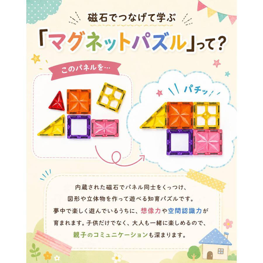 マグネットパズル ミニ マグネットブロック 知育玩具 磁石おもちゃ 磁気パズルおもちゃ 知育パズル 磁石ブロックおもちゃ 幼児パズルブロック 幼児知育玩具 空間 |  | 02