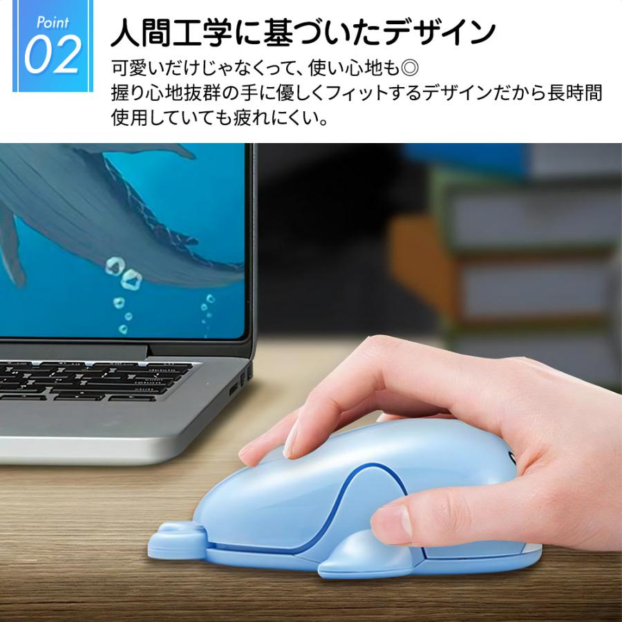 ワイヤレスマウス イルカ 電池式 無線 ワイヤレス 2.4G windows mac chrome ロジクール からの買い替えに 送料無料 |  | 02