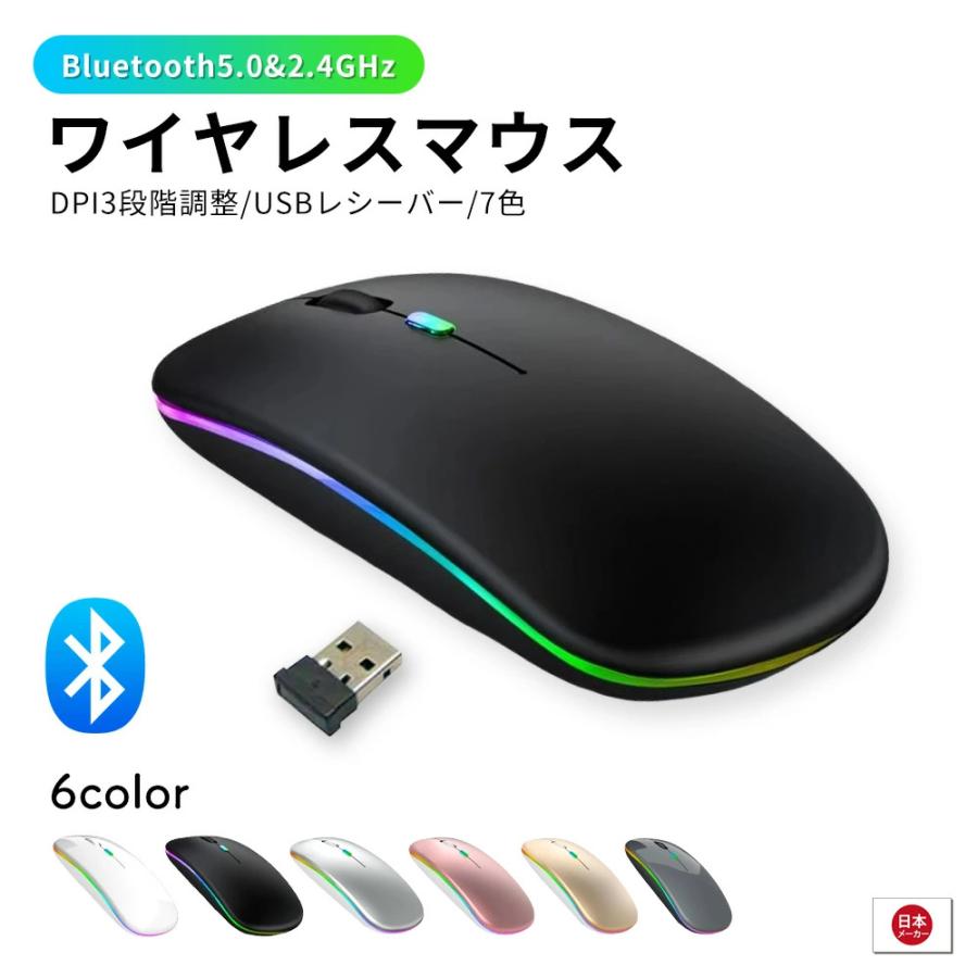 ワイヤレスマウス 充電式 薄型 軽量 無線 ワイヤレス 2.4G 5.0G windows mac chrome 静音 ロジクール からの買い替えに 送料無料 爆買 | 
