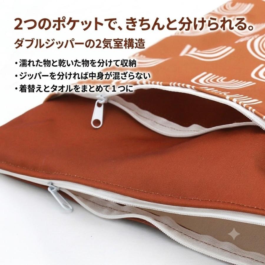 防水ポーチ 濡れたまま収納 ウェットバッグ 大きめ 30×40 プール 海 ジム 温泉 水着入れ タオル 濡れ物入れ ダブルポケット 仕分け 旅行 トラベルポーチ ランド |  | 03