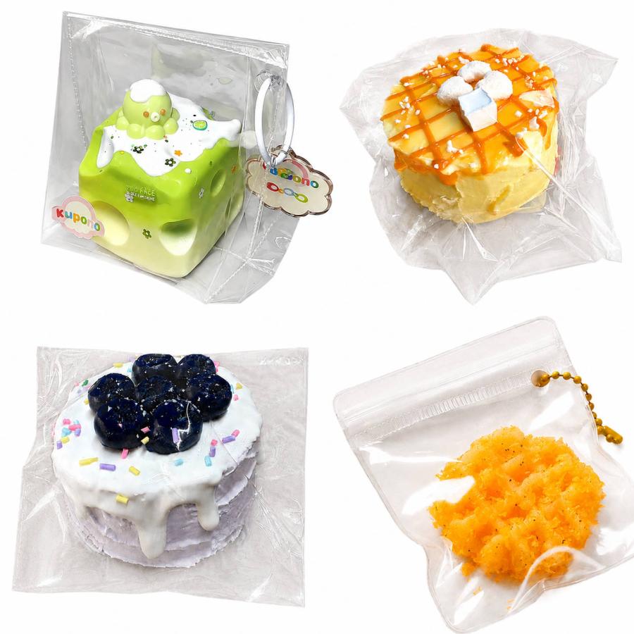 お菓子スクイーズ キーホルダー 食品サンプル もちもち ぷにぷに