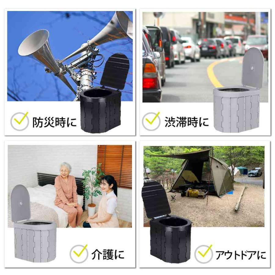 折り畳み式 便器 便座 簡易トイレ ゴミ箱 非常用トイレ 野外用トイレ 車載トイレ 携帯トイレ 便器  耐荷重200kg 子供 大人 送料無料 |  | 01