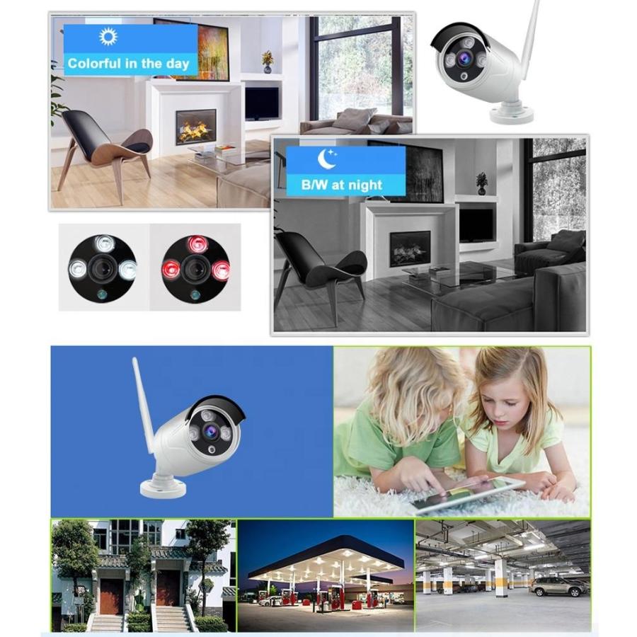 Wi-Fi 防犯ワイヤレスカメラ 4台 防水 1080P スマホ連携 日本語モデル 簡単設定 インターネット環境無くても使用可能 |  | 06