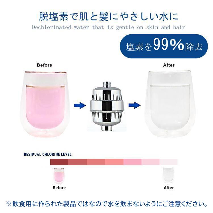 シャワーフィルター 6個 10層フィルター お風呂浄水器 99%塩素除去 10層シャワーフィルター 浄水器 G1/2 シャワ |  | 04