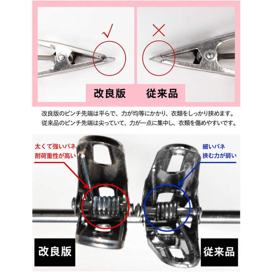 ステンレス物干しハンガー 洗濯ハンガー ピンチハンガー 角ハンガー 洗濯物干し 室内干し 外干し 物干しハンガー 室内干し 物干しラック対応 ダブルリング 錆び |  | 05