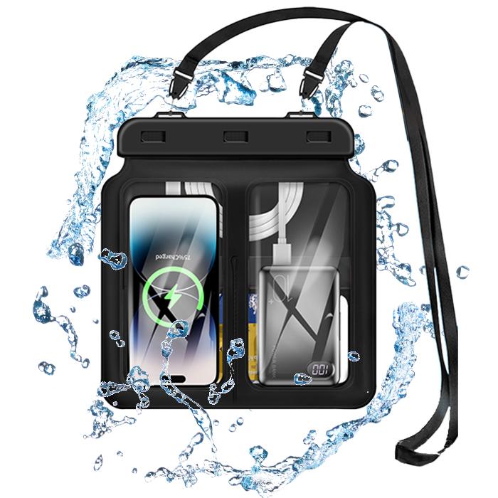 スマホとモバイルバッテリーが同時に入る防水ケース 1個 防水ケース iPhone 操作可能 スマホ iphone15 IPX8防水 全機種対応 Face ID認証対応 |  | 04