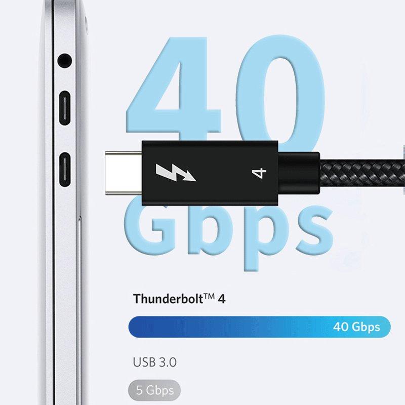サンダーボルト4 ケーブル 1m Thunderbolt 4 USB-C 100W出力 8K対応 40Gbps 高速データ転送 MacBook Air Pro iPad Pro 送料無料 |  | 06
