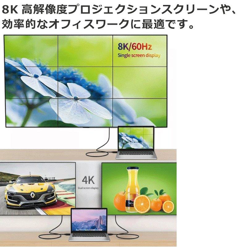 サンダーボルト4 ケーブル 1m Thunderbolt 4 USB-C 100W出力 8K対応 40Gbps 高速データ転送 MacBook Air Pro iPad Pro 送料無料 |  | 08